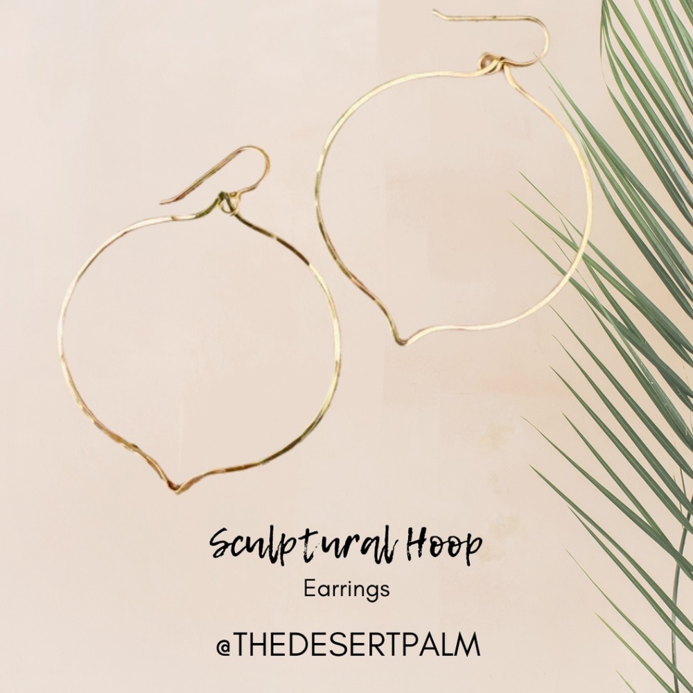 14K Gold Filled Organic Hoop Earrings | Lightweight Modern Hoops